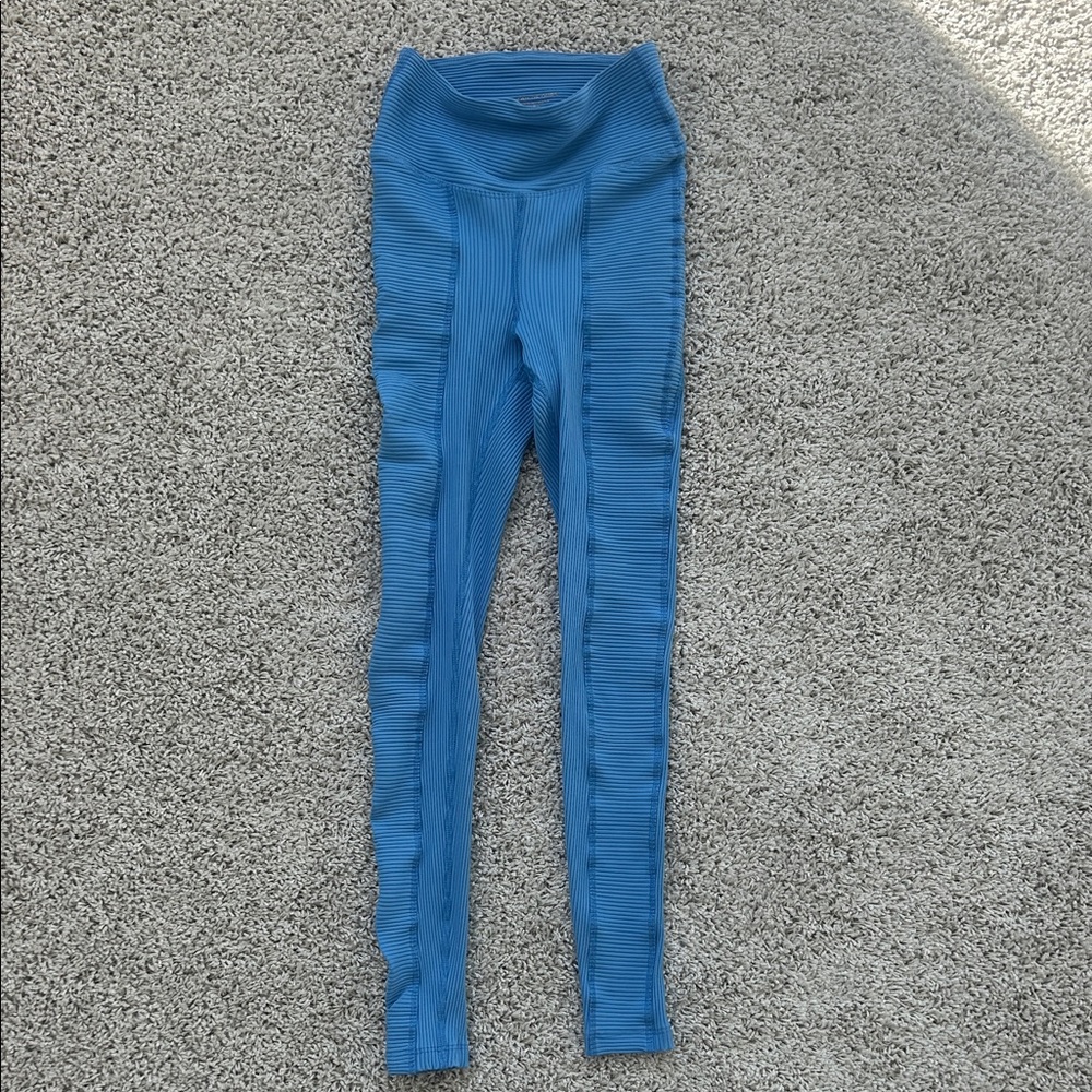 Year of Ours Sky Blue Ribbed Leggings XS